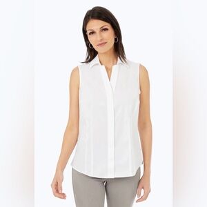 Foxcroft NYC | Non- Iron Collared Sleeveless Blouse